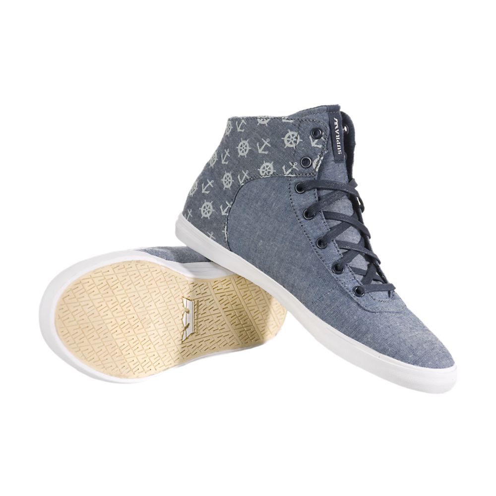 Chaussures de Skate Supra Cuttler Bleu Chambray Denim Homme | HEG-44925661